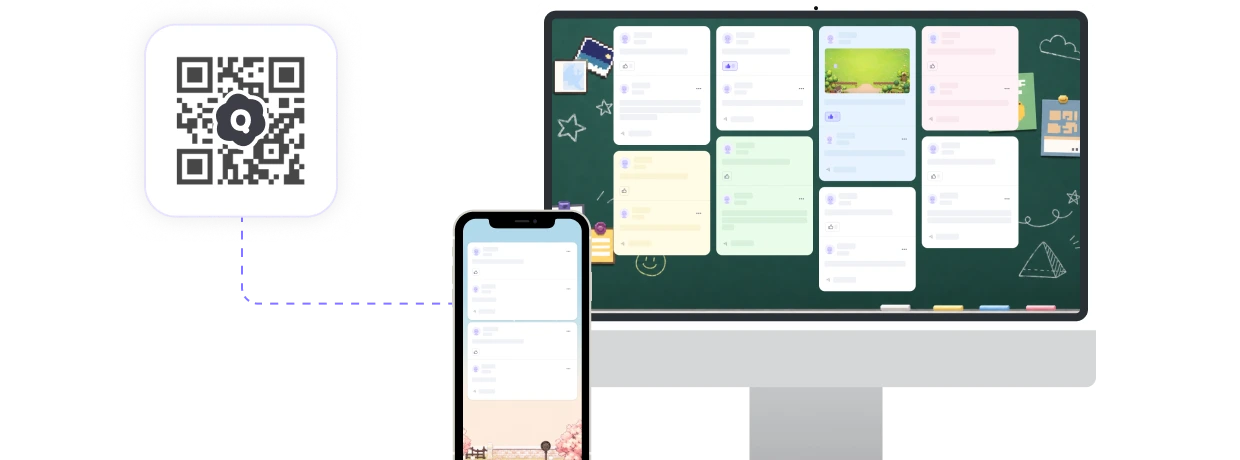 QR 코드로 보드에 참여하는 예시
